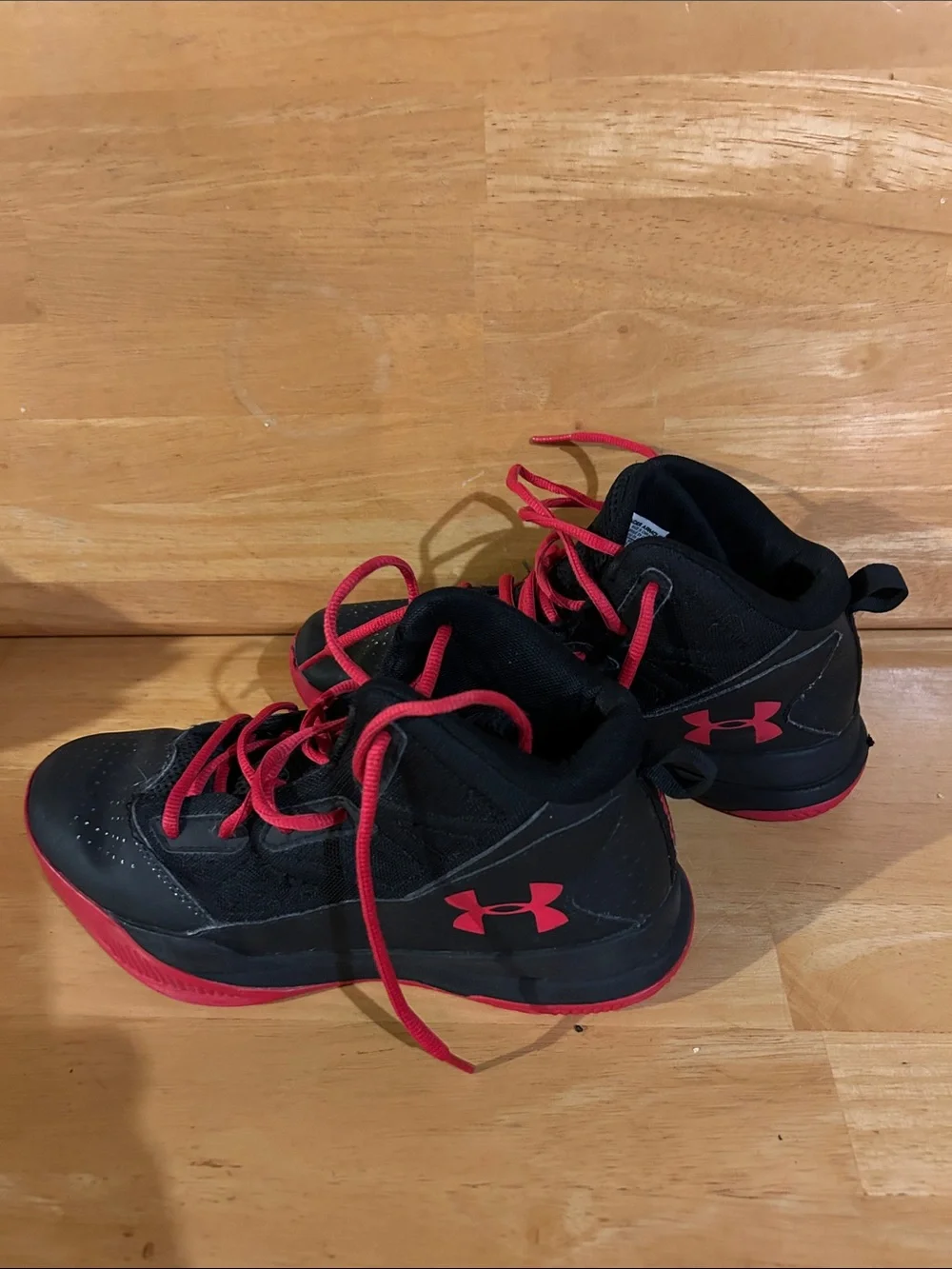 Under Armour Kids Black and Red Athletic Sneakers